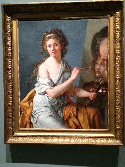 Self-portrait of Marie-Guillemine Benoist, pupil of Vigée Le Brun with her famous painting of 'Belisarius'.
