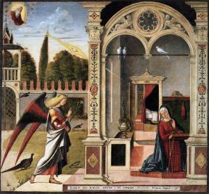 Carpaccio's 'Annunciation', now in the Ca d'Oro, Venice.